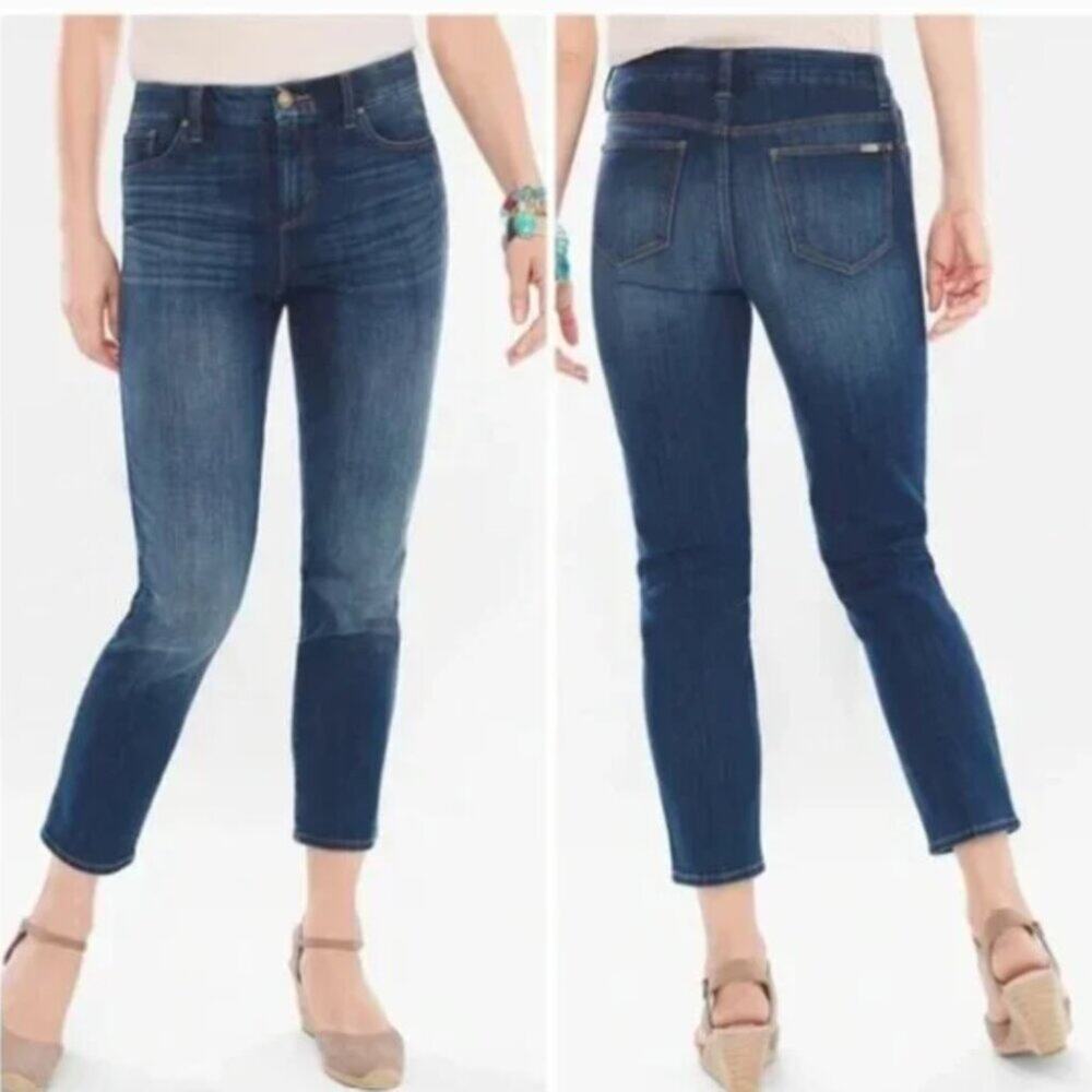 Chicos So Slimming Girlfriend Slim Leg Ankle Jeans Size 16P